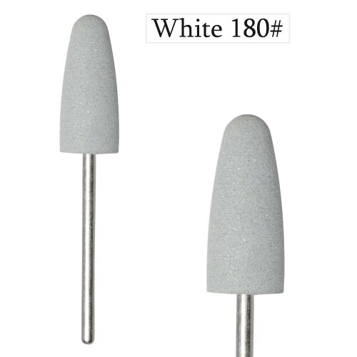 De taladros para uñas de goma de silicona de 8 colores para manicura, de 3/32 ", fresa pulidora para broca para uñas, herramienta de pulido de arena diferente, 1 Uds., TRGJ03: GJ03 White