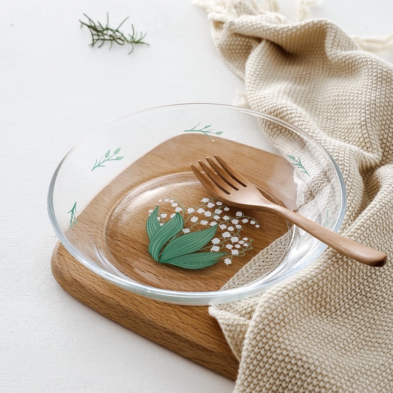Cutelife klokke orkidé hærdet glas plade retro vintage simpel salat fad dessert plade stativ til kage snack bakke bryllupsplader
