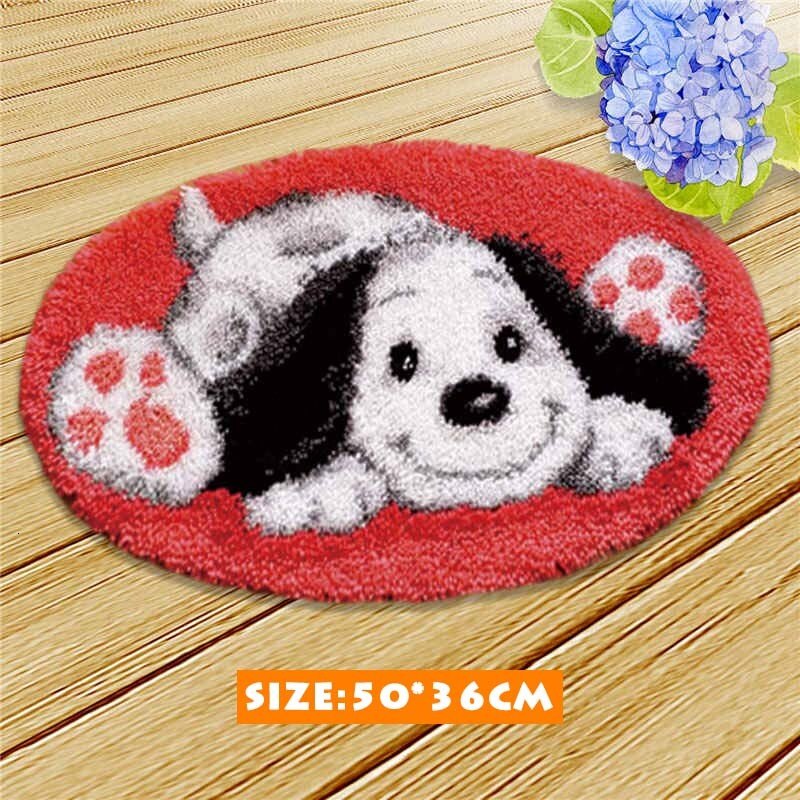 Knooppakket Klink Haak Kleed Bloemen Kits Diy Handwerken Mat Borduurwerk 3D Kat Hond Klink Haak Kussen Bloem Kit Almofadas Smyrna: ZD110