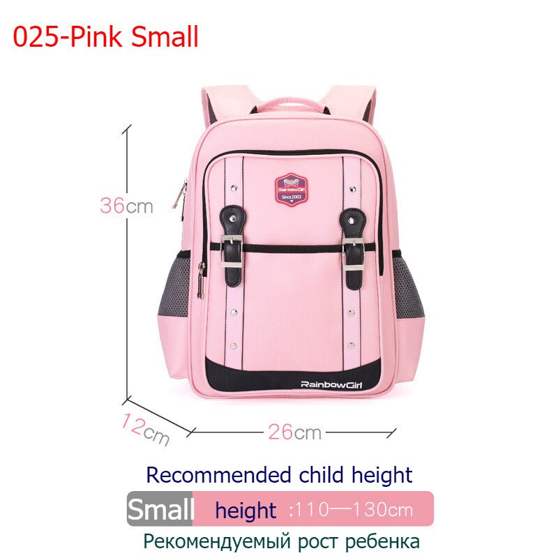 Basisschool schooltas meisjes 1-3-6e klas 5-12 jaar kinderrugzak lichtgewicht kinderrugzakken voor school tienerjongens tas: 025- roze kleine