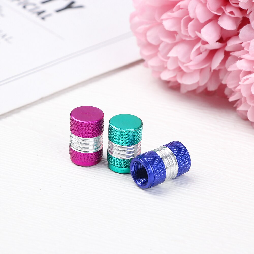 5pcs Universal Bike Valve Caps Dustproof Aluminum Alloy Schrader Valve Caps Motorcycles Trucks Cars Bikes