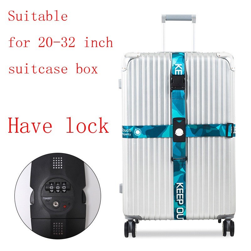 The Luggage rope Cross belt adjustable Travel Suitcase band Luggage elasticity Straps travel accessorie Suitcase box Straps: Have lock H5