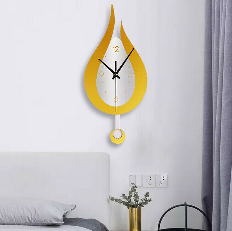 DIY Water Swingable Large Wall Clocks Modern Silent Punch-free Quartz Wall Stickers Clock Home Decor