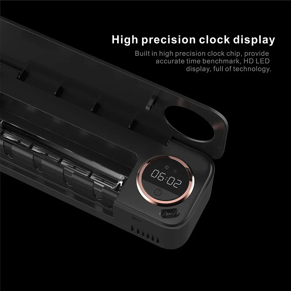 UV Toothbrush Razor Storage Sterilizer LED DisplayRechargeable Tooth Brush Holder Wall-Mount With Bathroom Accessori