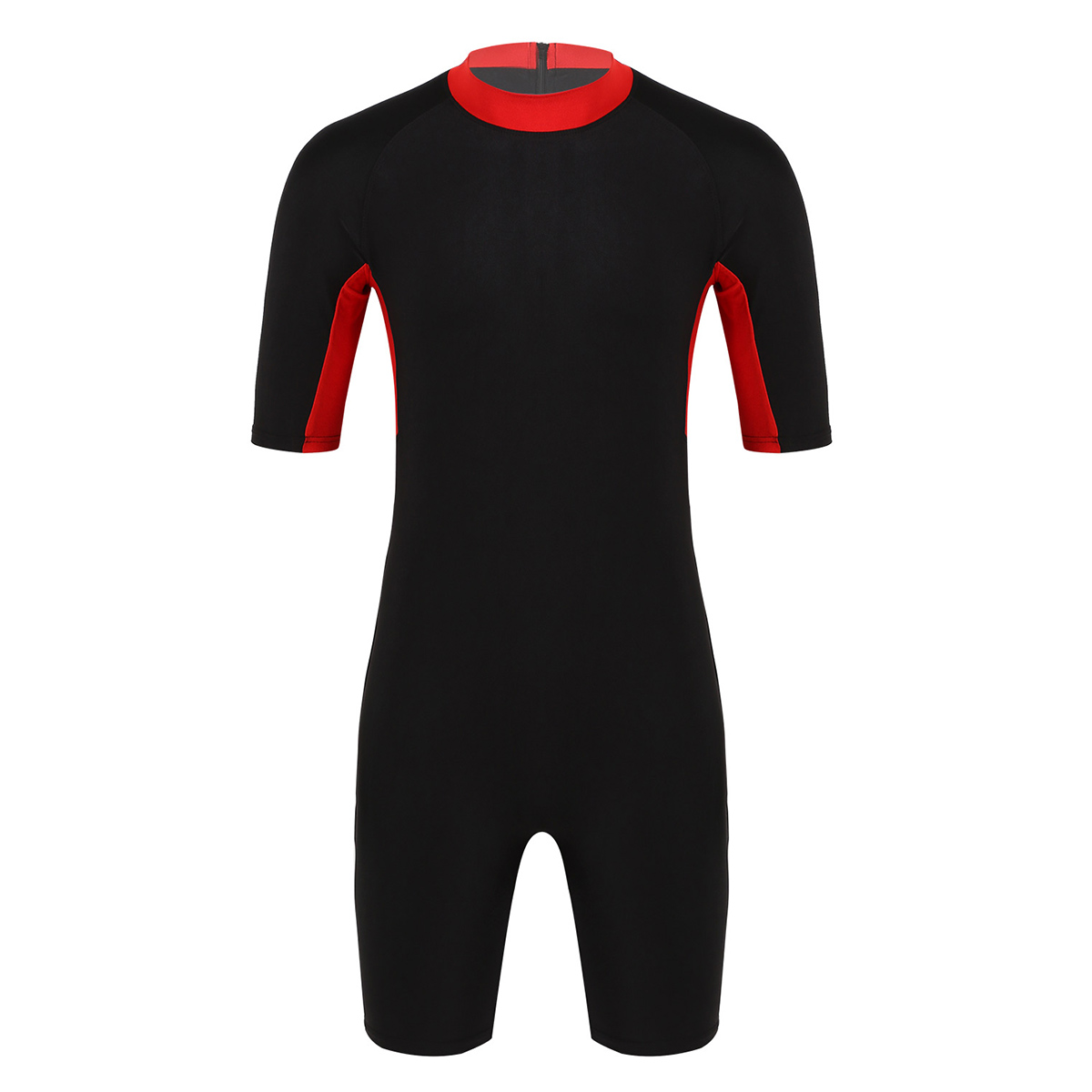 Nouveaux hommes combinaison demi manches justaucorps body Shorty plongée natation plongée en apnée surf combinaison de plongée maillots de bain vêtements de sport: M / Red