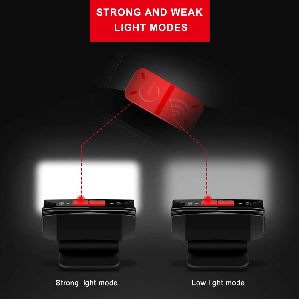 Luz LED frontal de pesca nocturna, Sensor inteligente de pesca, recargable vía USB, súper brillante, resistente al agua, con Clip
