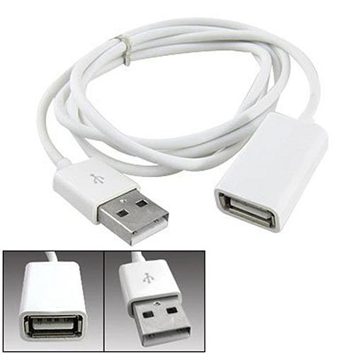 1M Wit Pvc Metalen Usb 2.0 Man-vrouw Extension Adapter Cable Cord 1M 3Ft Data Kabels