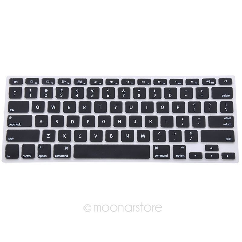 Soft durable keyboard stickers 9 Colors Silicone Keyboard Cover Skin for Apple Macbook Pro MAC 13 15 Air 13 US model: Black