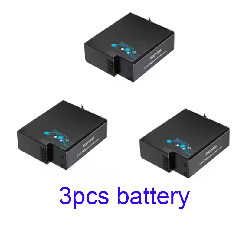 100% 1800 mah egnet for gopro hero 8/7/6/5 sportskamerabatteri + trekanals digital gopro-lader: Grå