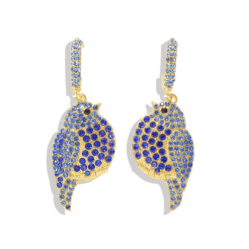 Dvacaman Schichten Kristall Vogel Ohrringe Papagei Strass Boho groß Baumeln ErkläSprosse Ohrringe für Frauen Hochzeit max Schmuck: 27