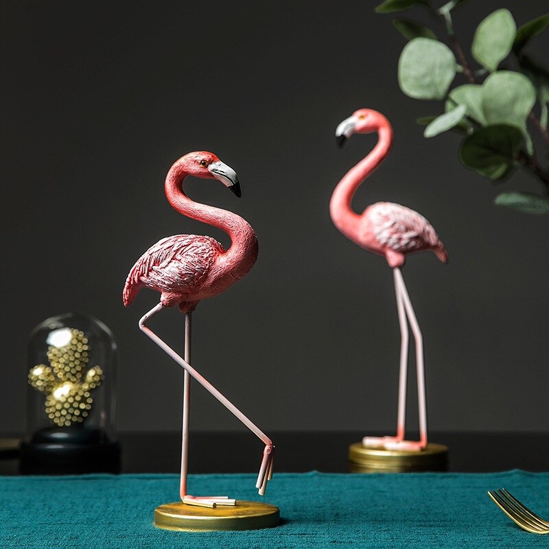 Sugan liv lyserød flamingo sød dyr form harpiks ornament hjem haven dekoration stue dekoration