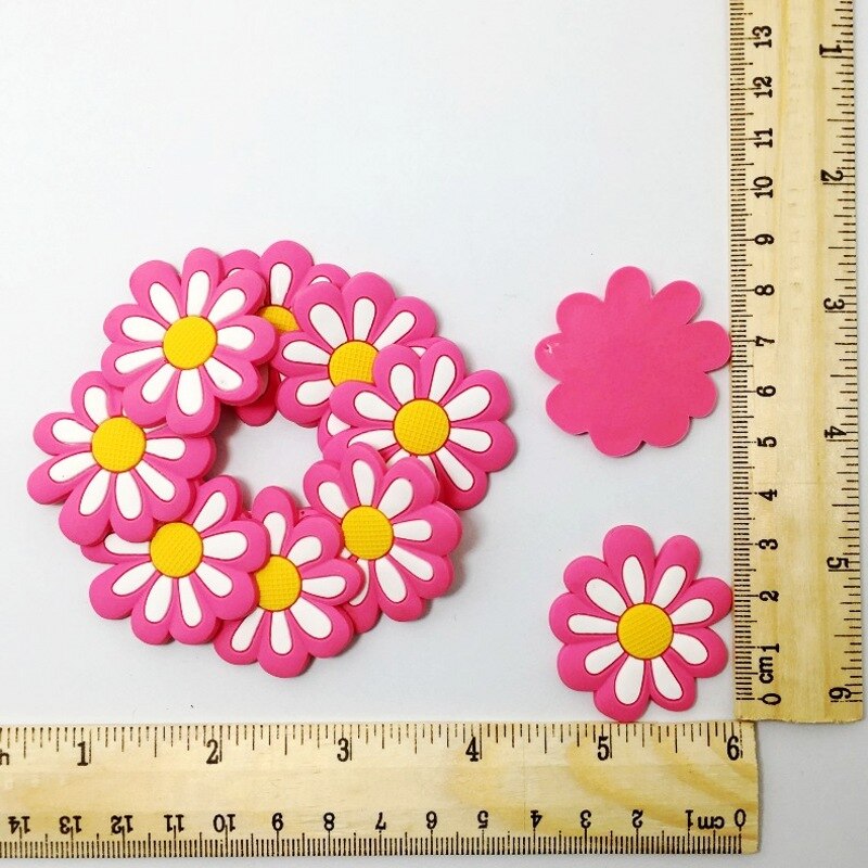 10PCS Mini Bloemen Plaksteen Zachte PVC DIY Craft Voor Haar Accessoire/Broche/Sleutelhanger/Bladwijzer/Bril frame