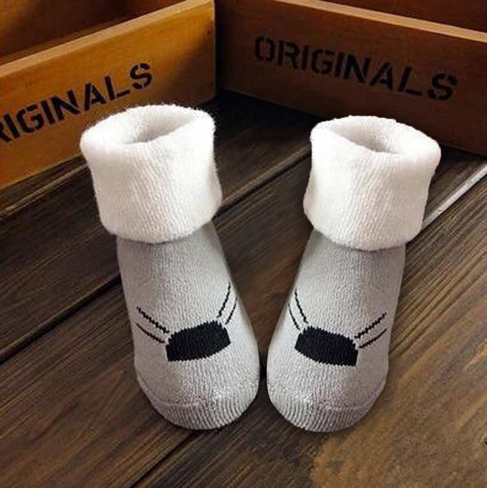 Winter Cotton Newborn Kids Infant Toddler Baby Boys Girls Cartoon Animals Anti-Slip Knitted Warm Socks