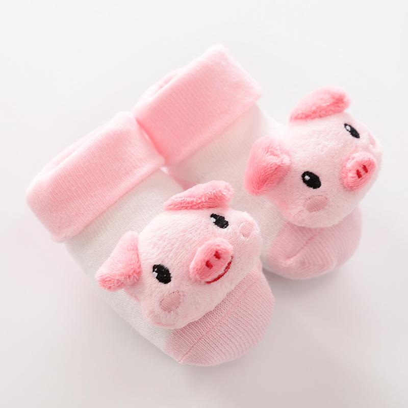 6 färger söt tecknad nyfödda barn casual halkfria strumpor bebis flicka pojkar halkskydd sockor klockor toffelstövel småbarnsstrumpor: 01 / 12m