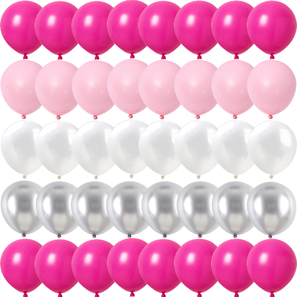 40PCS Rose Pink Metal Latex Bar Confetti Balloons Wedding Decorations Matte Globos Birthday Girl kidParty Decorations Year: ROSE RED