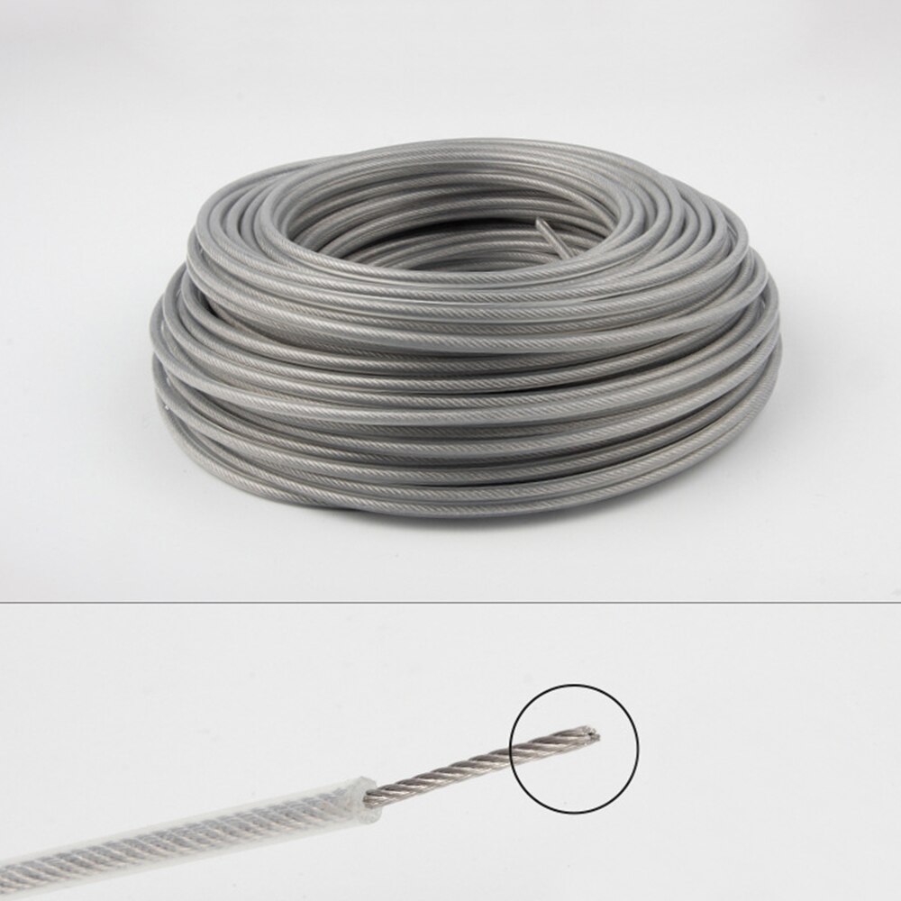 3mm Nylon/Steel Wire Grass Trimmer Wire Mowing Trimmer Rope Brush Cutter Head Strimmer Line Mowing Wire Lawn Mower Accessory: steel wire(40m)