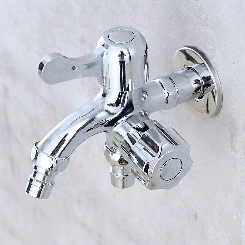 Washing Machine Faucets Chrome Copper Bathroom Wall Mounted Dual Control Single Cold Garden Bibcock Bath Toilet Mop Pool Taps: D