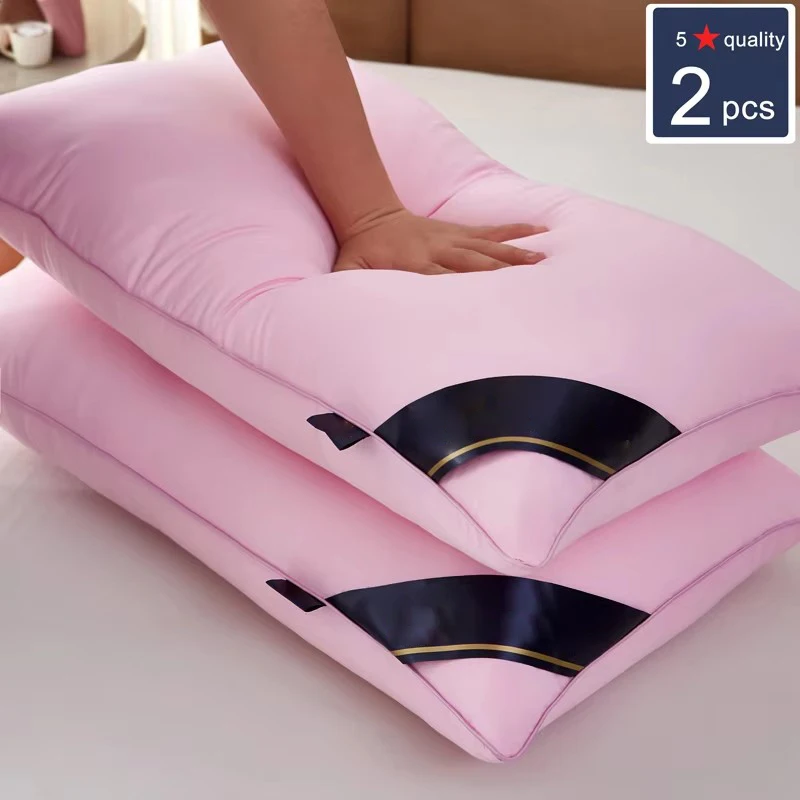 Hotel collection pillow – high-quality pillow for sleeping – supportive and comfortable, medium-firm, hypoallergenic: 43*73 / Pink