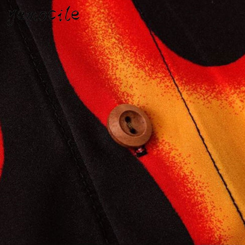 Flamme Gedruckt Hemd Paare Tragen Lässige Männer Frauen Hemden Harajuku Hüfte hüpfen Streetwear verlieren Langarm Blusen StreetWear