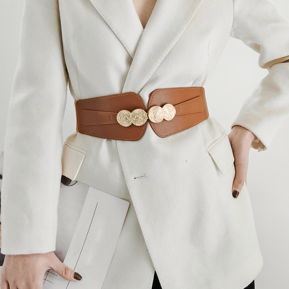 Cintura da donna in vita Cinture Vintage ▾ elastiche elastiche per abito con fibbia in metallo