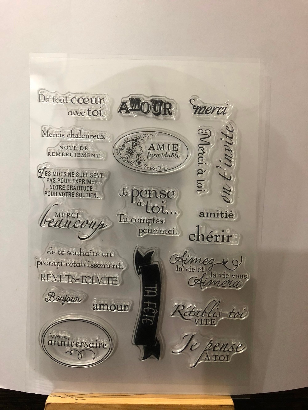 Franse Tekst Transparant Clear Siliconen Stempel Seal Diy Scrapbooking Fotoalbum Decoratieve Duidelijke Stempel A0723