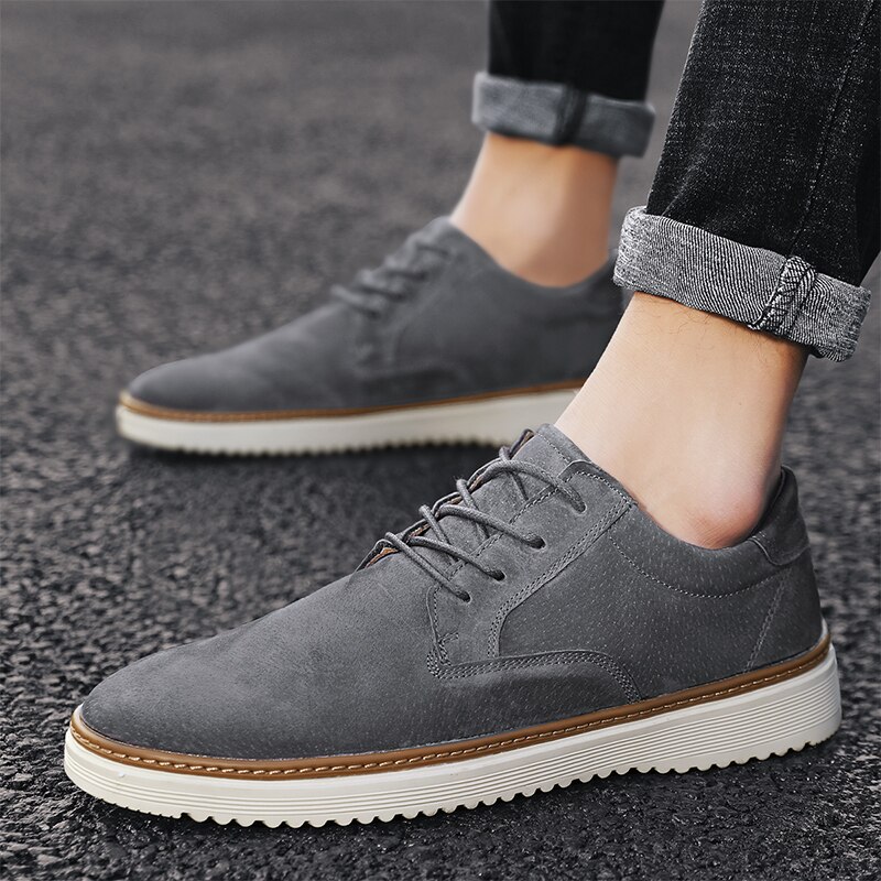 Mannen Sneakers Mode Oxford Casual Schoenen Mannen Comfortabele Lace Up Varkensleer Lederen Mannen Schoenen Chaussure Homme
