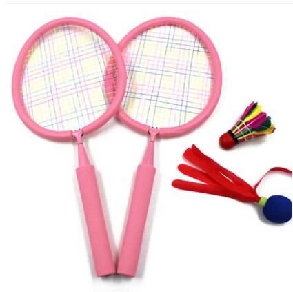Junior Children's Badminton Racket Set Double Patted Badminton Rackets 3-12 Year Old Sports Birthday: Pink