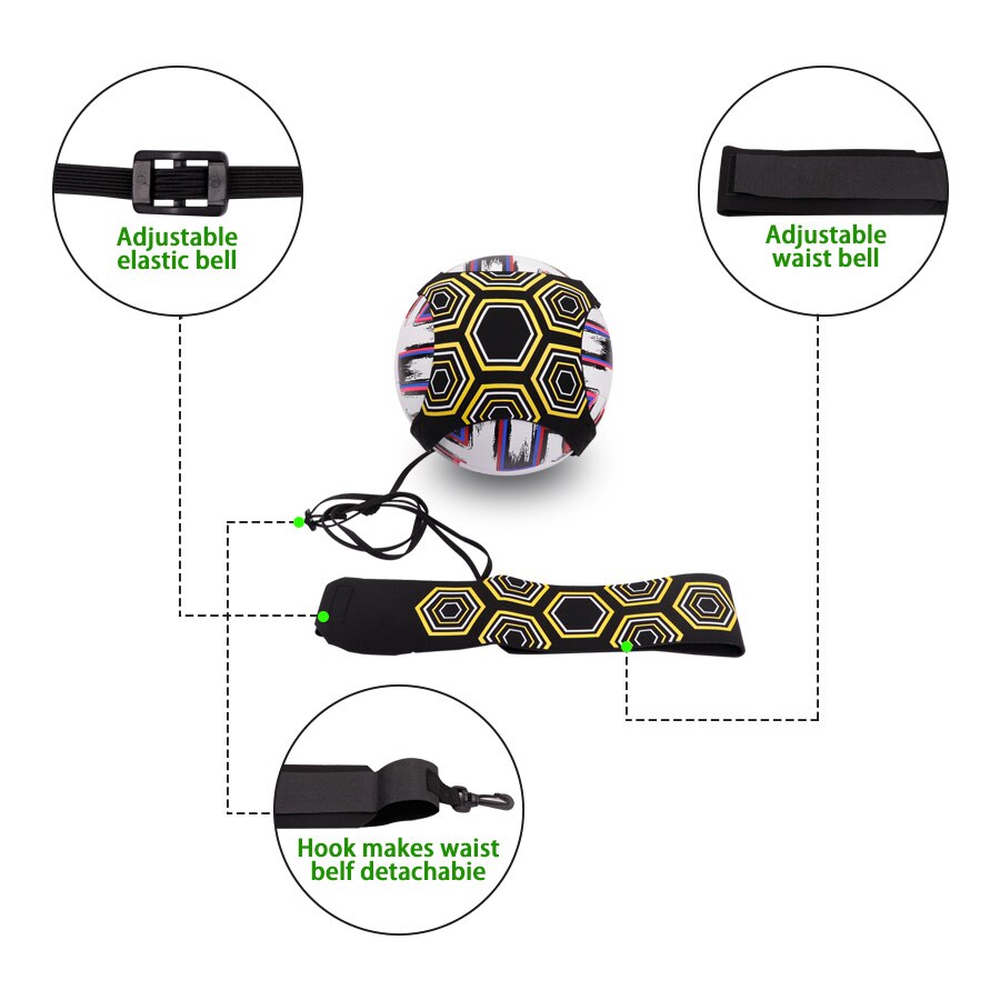 Soccer Football Ball Kick Solo Trainer Juggle Bags Practice Training Equipment Children Auxiliary Circling Waist Belt