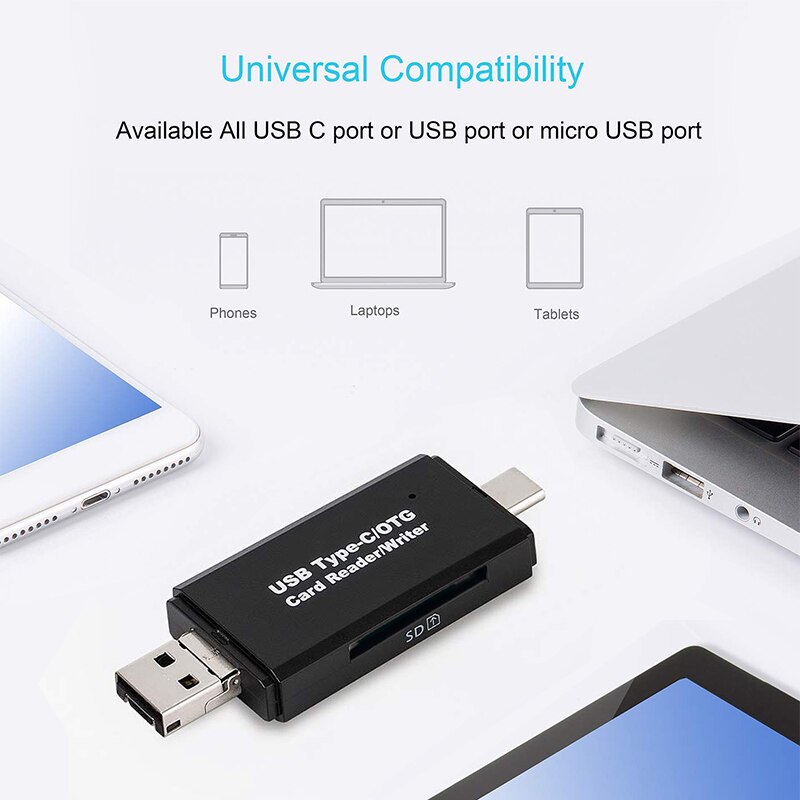 Czytnik kart SD USB 2.0 OTG mikro rodzaj USB C czytnik kart lektora karta pamięci SD czytnik na mikro SD TF USB rodzaj USB-C OTG czytnik kart