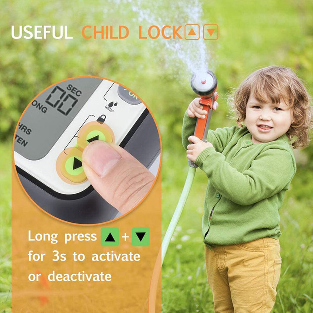 Device Outdoor Adjustable LCD Screen Controller Waterproof Tool Home With Rain Sensor Automatic Irrigation Lawn Water Timer