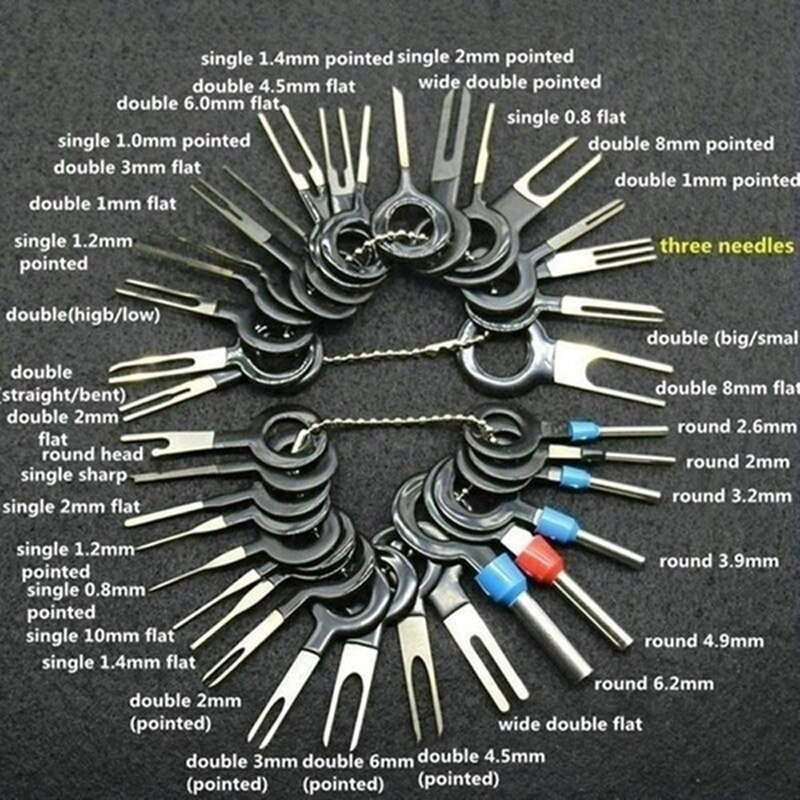 Conjunto de herramientas de extracción de terminales de enchufe automotriz, 36/41/59/70 Uds., Pin de llave, Conector de crimpado de cable eléctrico para coche, accesorios de Kit de Extractor