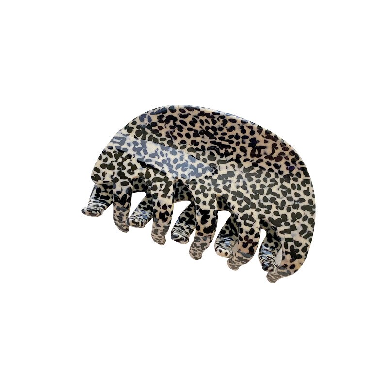 2022 Acetaat Haar Clip Semi-Cirkel Koe Patroon Haarspeld Dames Mode Prachtige Haaraccessoires Trend Shark Clip 8cm Grote