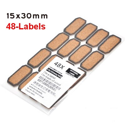 24/48 stuks handgemaakte houten etiketten, stickers, verpakkingsetiketten, afsluitlabels, keukenpotten, bekers, decoratieve labels, planner, album, zelfklevende sticker: F