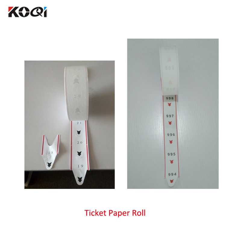 Rouleau de papier de 4 billets de rouleau/paquet pour le distributeur de billet utilisé dans le système d'appel de file d'attente avec le numéro de 2000 pièces