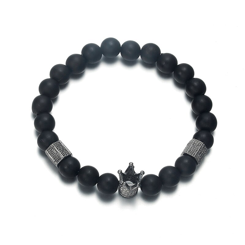 Charme Natürliche Stein Männer Frauen Armbinde Kreuz Schwarz Lava matt Perlen Armbänder Handgemachte Gebet Fitness Kette Paar Schmuck: ssz3