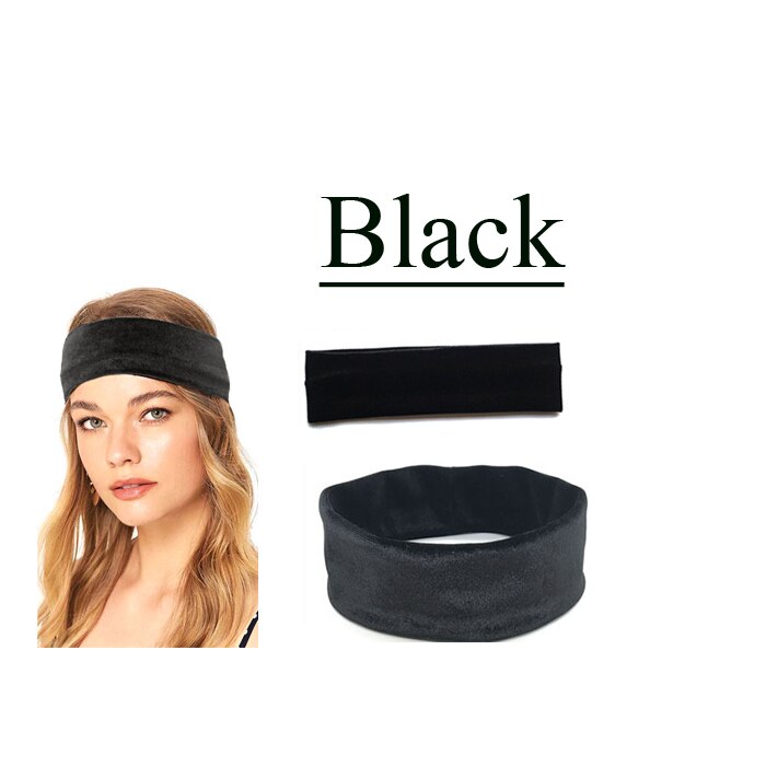 Elastic Velvet Classic Color Hair Belt Girl Headband Accessories Black Hair Bands Tie For Women Leisure Girls: black