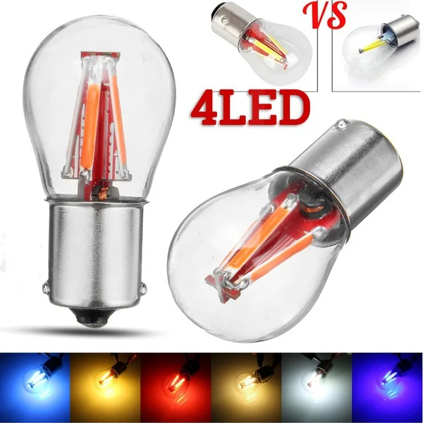 4 COB LED 1156 BAU15S Auto Remlicht Parking Lamp 12 V Auto Voertuig DRL Reverse Lamp Signaal Lamp voor Auto's