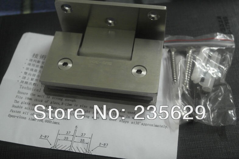 , 90 degree Stainless Steel shower clamp, shower hinge,glass clamp,Satin finished, Easy installation,durable