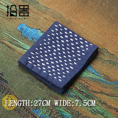 Retro Chinese Geborduurde Theedoek Japanse Thee Doek Pot Pad Tafelkleed Absorberende Katoen Hennep Verdikte Thee Plaat Accessoires: blue 01
