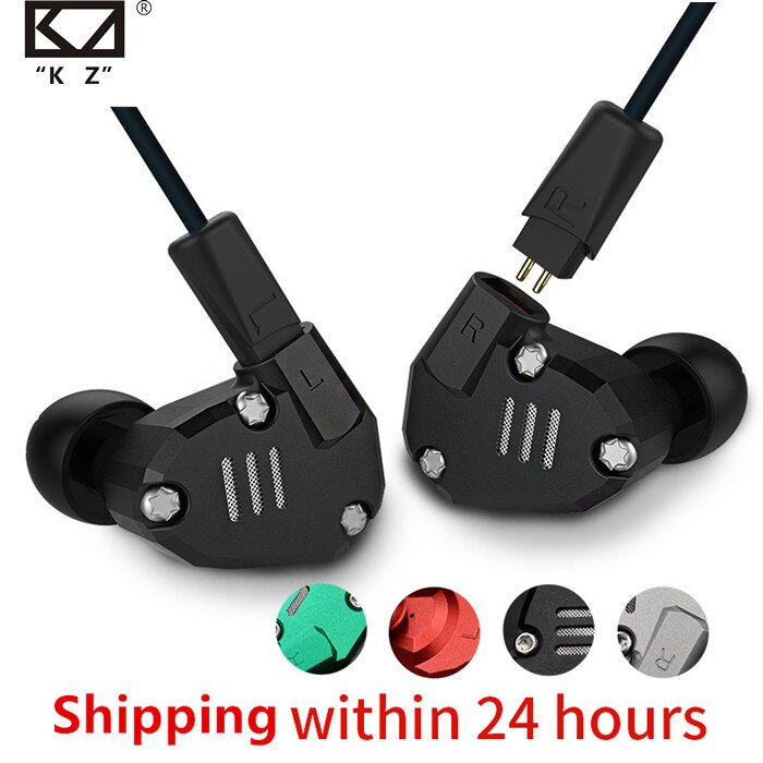 KZ-Auriculares con controladores 2DD + 2BA, monitores estéreo HIFI, deportivos, con tecnología híbrida, cancelación de ruido, para juegos, KZ ZS6 8