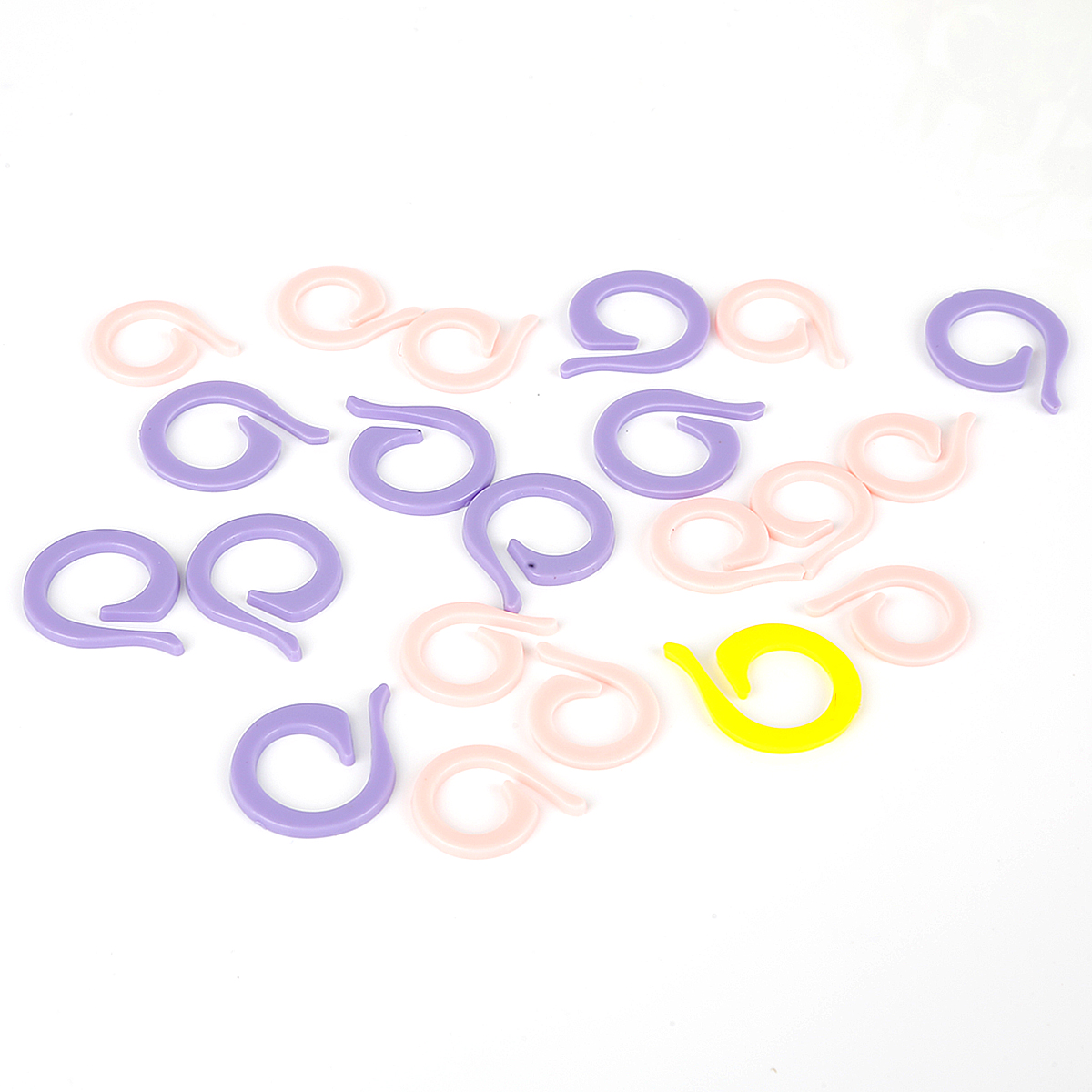 1Set Plastic Stitch Knitting Needles Crochet Hook Twist Needle Marker Buckle Handmade Wool Knitting Tool Set: 20pcs