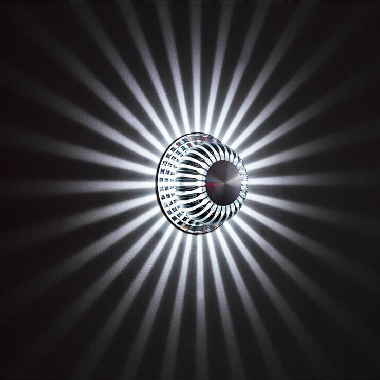 Dimbar/ej 3w led väggfäste ljus taklampa armatur modern inredning belysning disco korridor sovrum silver skal