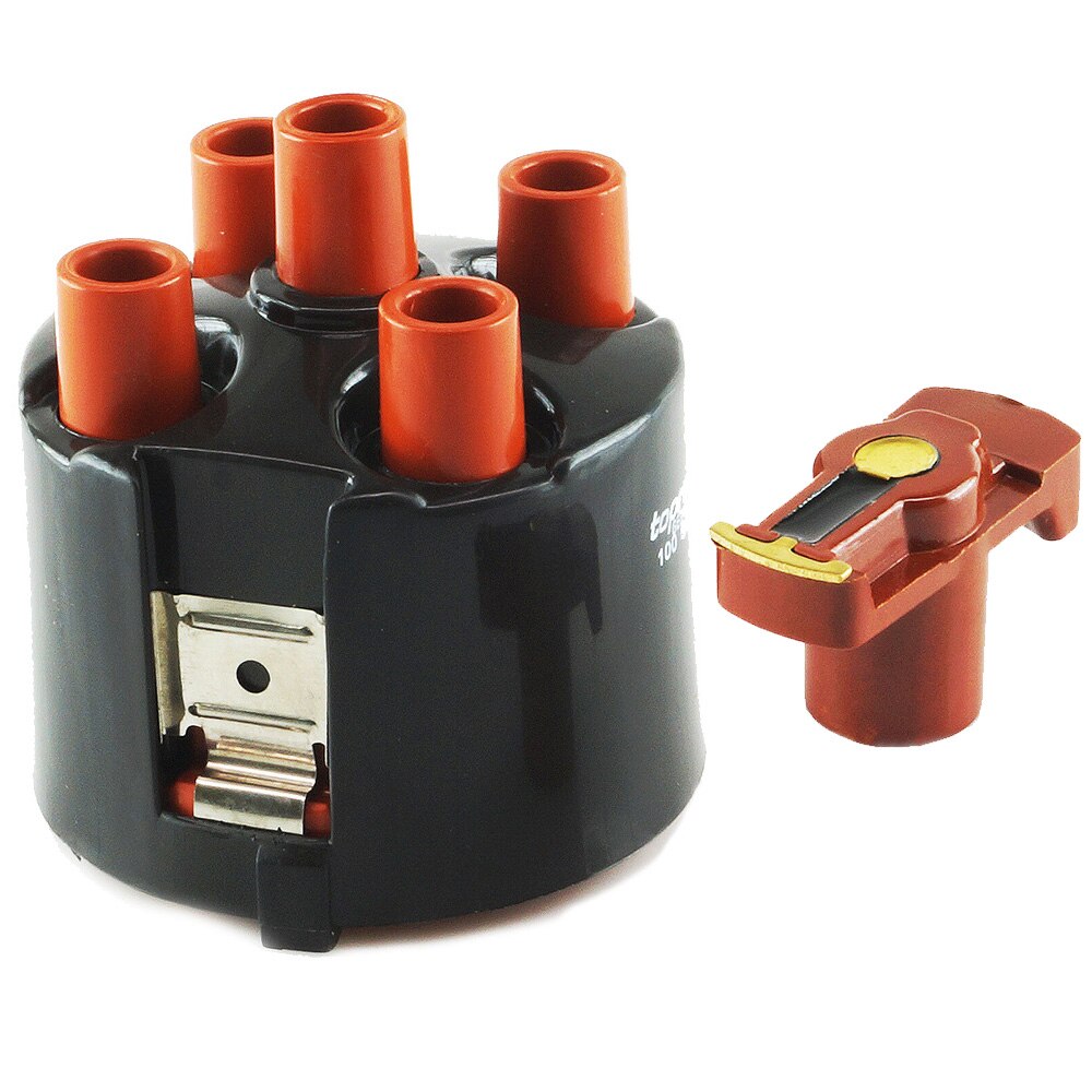 Satt inn tenningsfordeler 10.2mm 1000 ohm fordelerlokk + r rotor