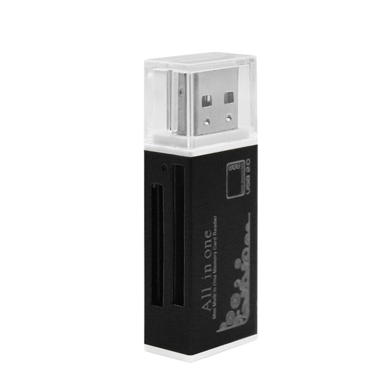 Usb 2.0 all  in 1 multi-geheugenkaartlezeradapter voor micro sd sdhc tf  m2 mmc 1 pc: Zwart