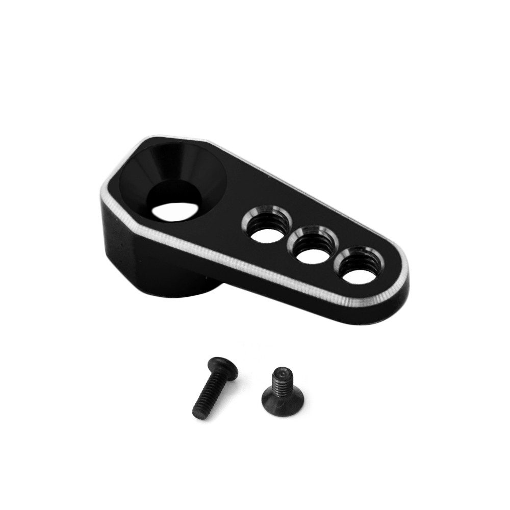 Brazo de dirección de bocina Servo RC 25T de aluminio para coche trepador de control remoto TRX4M Bronco Defender 2065T piezas de mejora de coche RC 1/18: Negro
