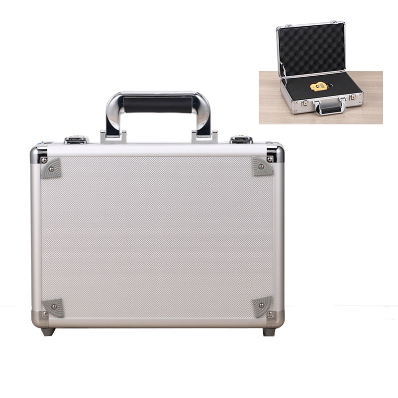 Toolbox Portable Aluminum Tool Box Instrument Box Safety Storage Case Instrument Box Suitcase with Sponge 330x240x100mm