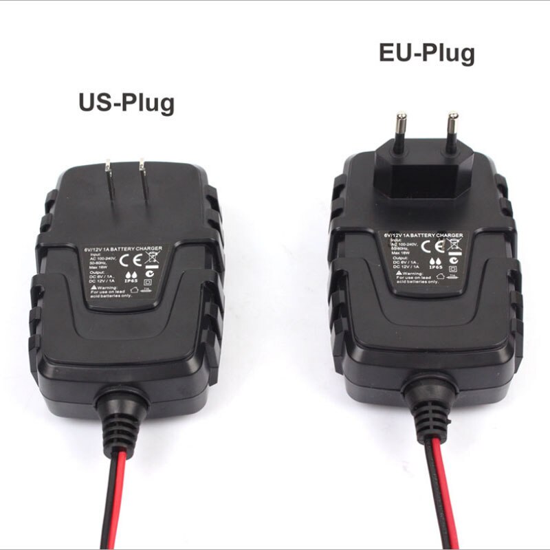 6V 12V 1A automatic smart battery charger maintainer for car and motorcycle scooter deep cycle AGM battery charger