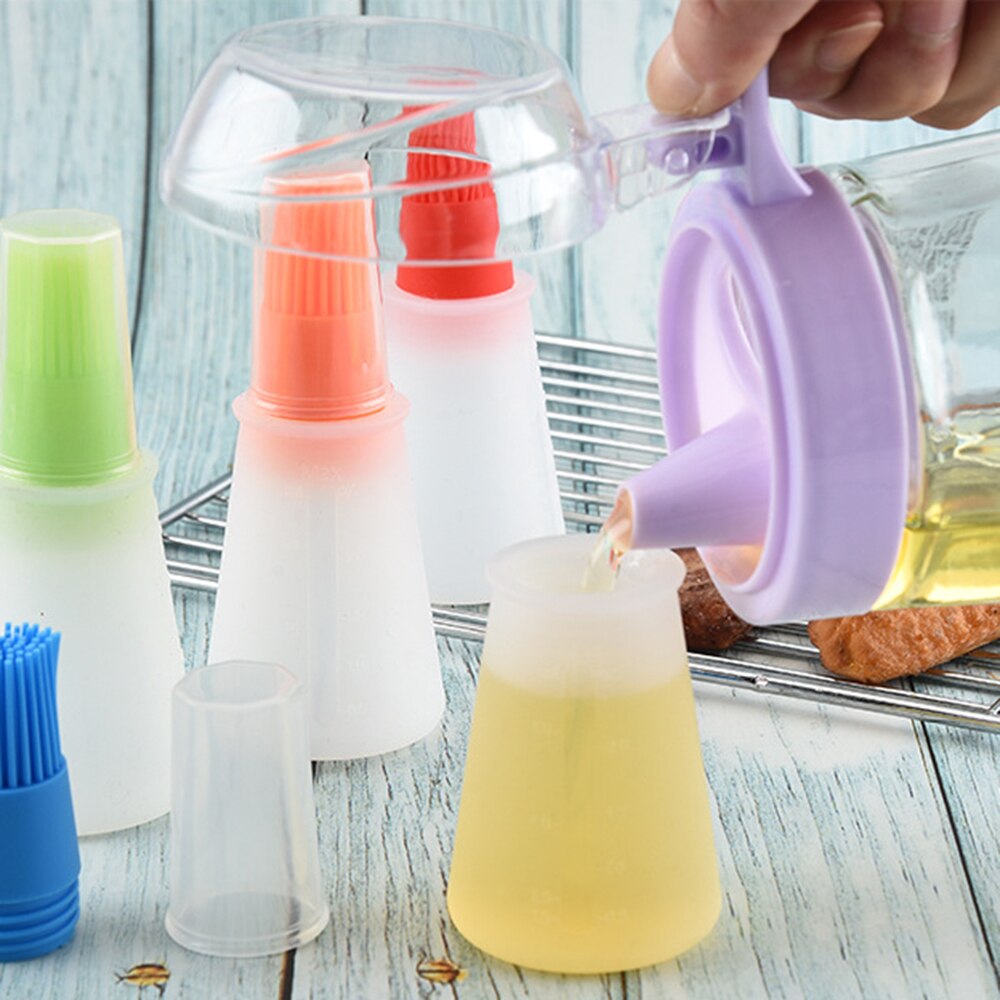 Draagbare Siliconen Olie Fles Met Borstel Grill Olie Borstels Vloeibare Olie Gebak Keuken Bakken Bbq Gereedschap Keuken Gereedschap