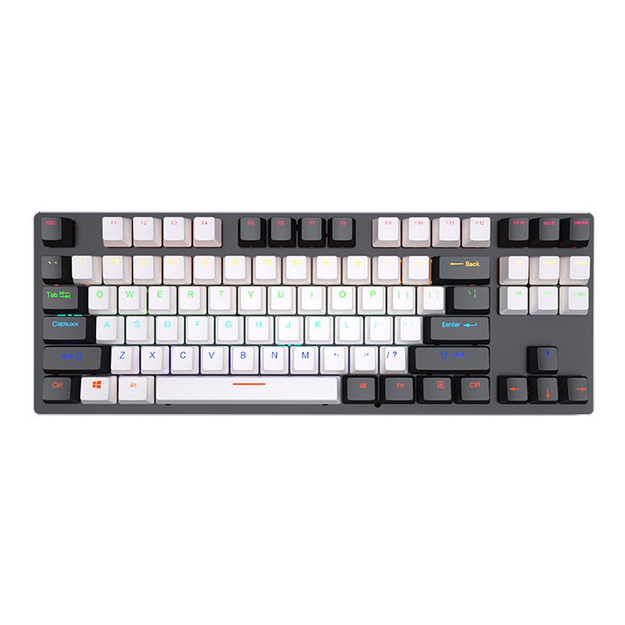Podświetlana klawiatura mechaniczna do gier zestaw dla graczy RGB PC USB przewodowa klawiatura klawiatura ergonomiczna klawiatura komputerowa Mini Teclado: BRĄZOWY