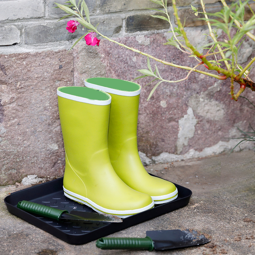 plateau de tapis de botte noir plateau de tapis de botte plateau de chaussures botte tapis de séchage tapis de saleté chien eau litière boîte Ray ménage multi-usages